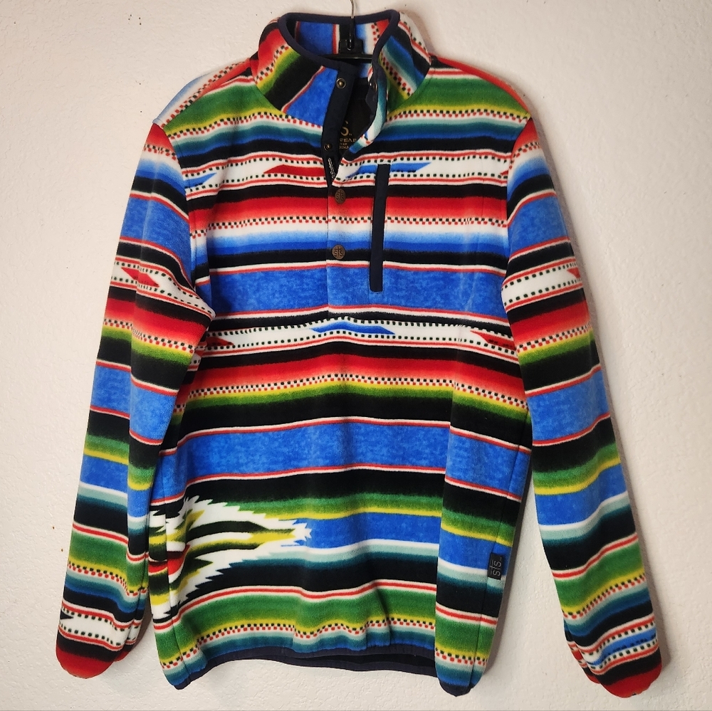 STS Ranchwear‎ Quincey Pullover Multicolored Striped Fleece, Size S